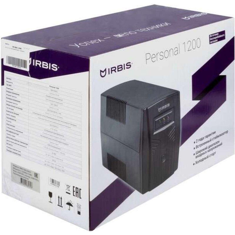 ИБП IRBIS UPS Personal 1200VA/720W, 4xEURO, USB, (ISB1200EC)