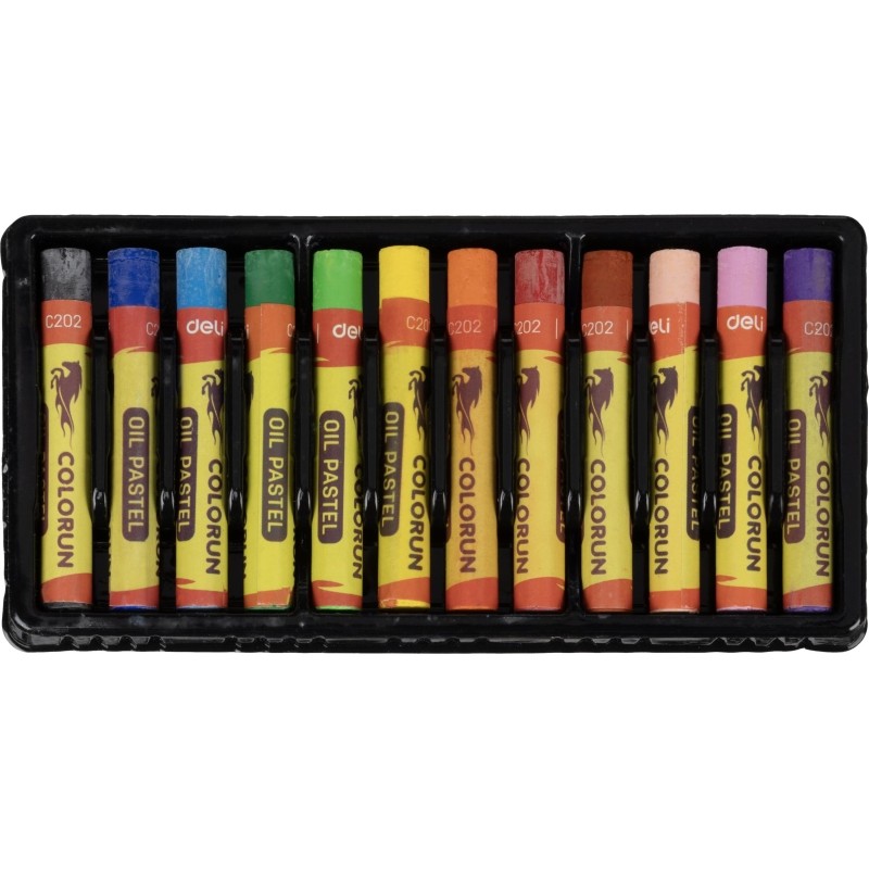 Пастель масляная Deli ColoRun 12цв, EC20200
