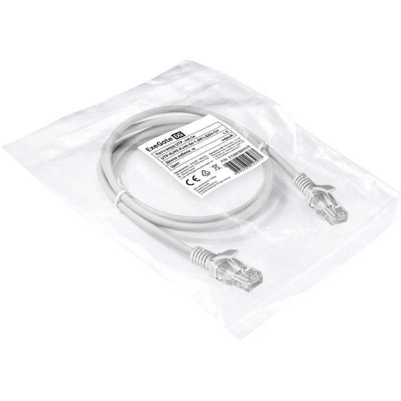 Патч-корд ExeGate UTP-RJ45-RJ45-5e-1,5M-LSZH-GY, cat.5e, 1.5м &lt;EX286382RUS