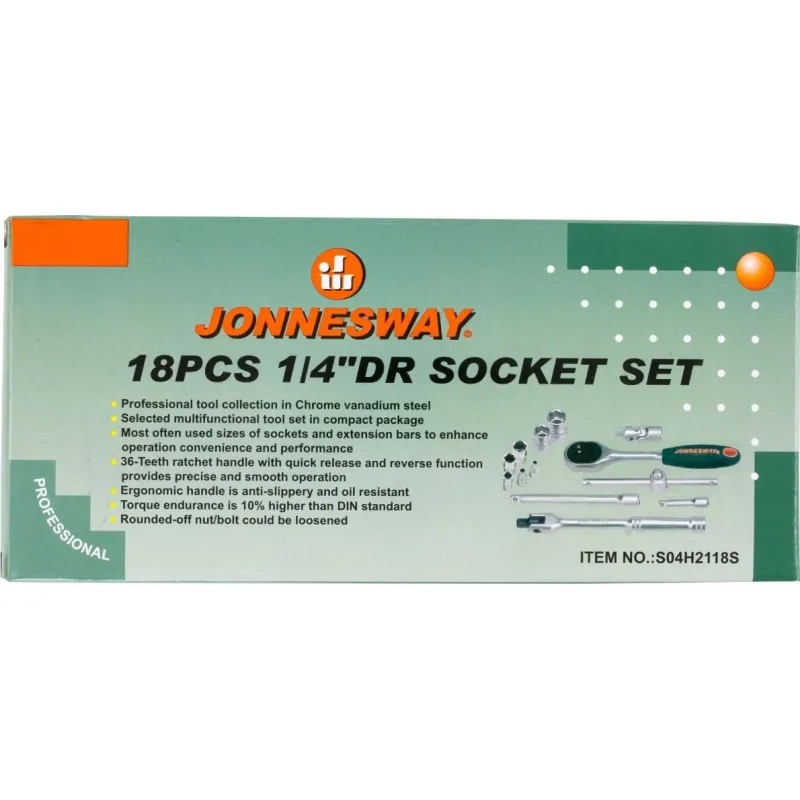 Набор головок торцевых 1/4DR, 4-13 мм, 18 предметов S04H2118S