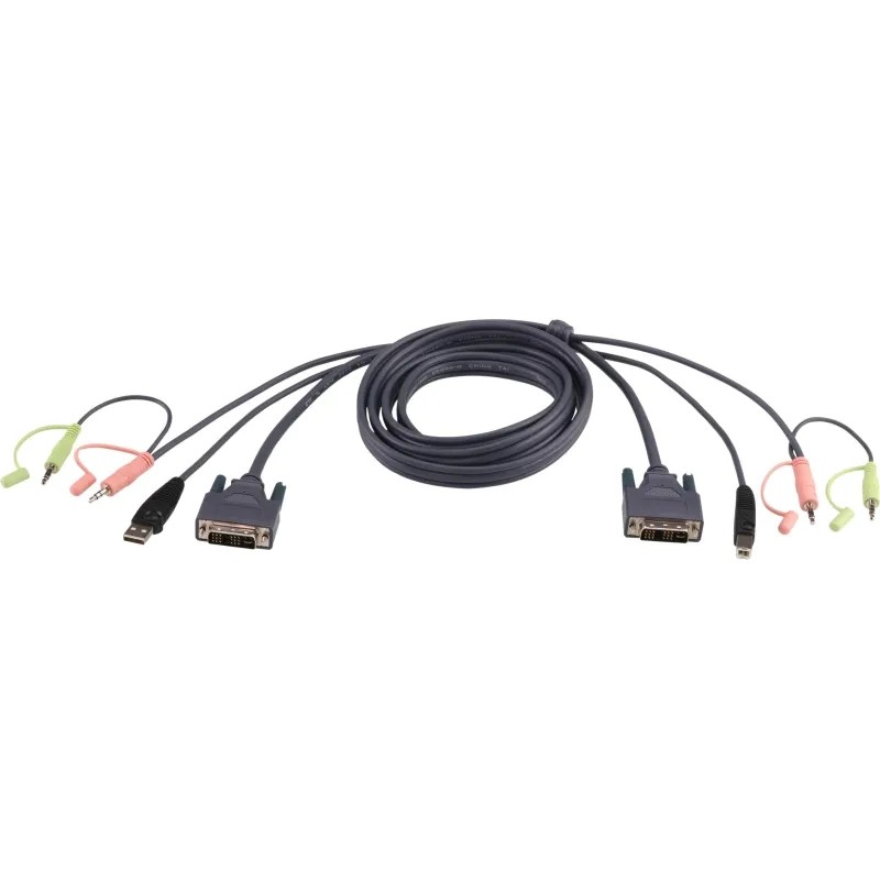 Кабель ATEN KVM , черный. DVI/USBA/SP.MC-DVI/USB B 3.0M (2L-7D03U)