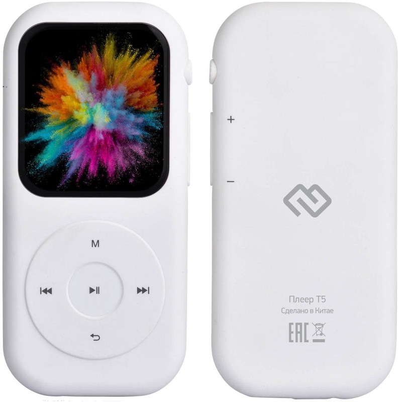 Плеер MP3 Hi-Fi Flash Digma T5 16Gb белый/1.54/FM/microSDHC