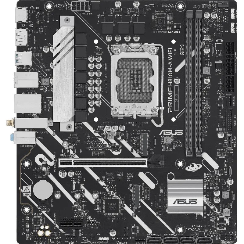 Материнская плата ASUS PRIME H810M-A WIFI, LGA1851, B810, 2xDDR5, mATX