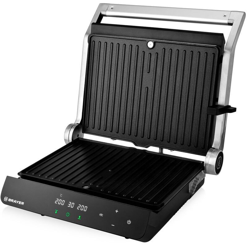 Гриль пресс электр.BRAYER BR2008,2000 Вт,LED-дисплей, съем.пласт,темп 230