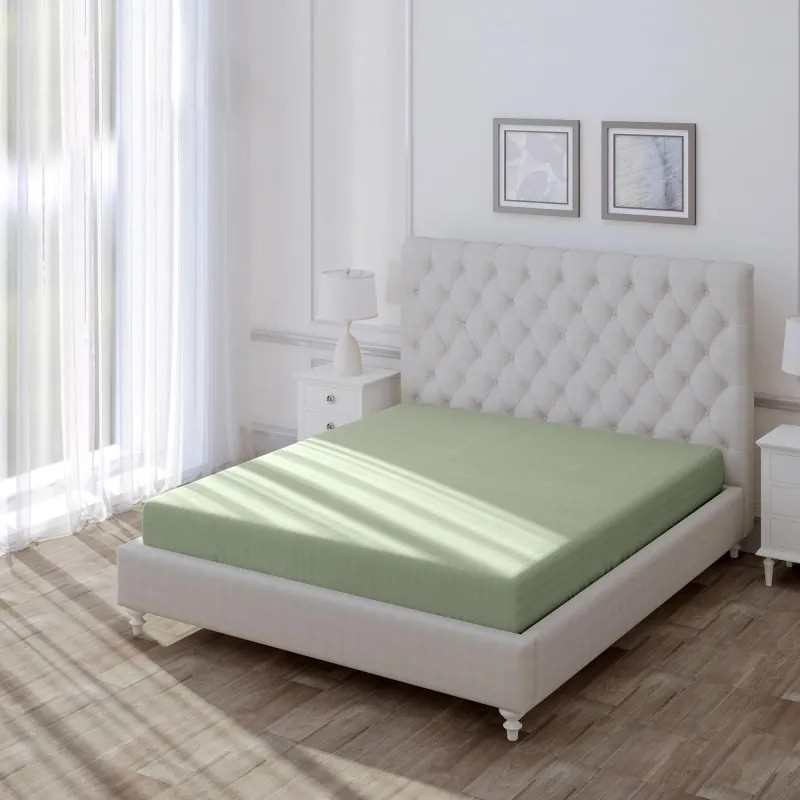 Простыня 2сп 180х215 см, страйп-дизайн, 105г/м2, Smoke Green 782086