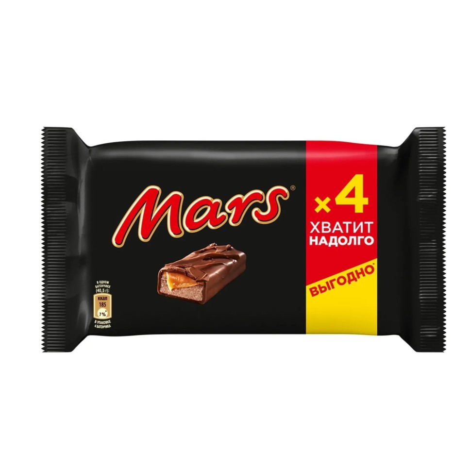Шоколадный батончик Mars, 4штx40,5г/уп