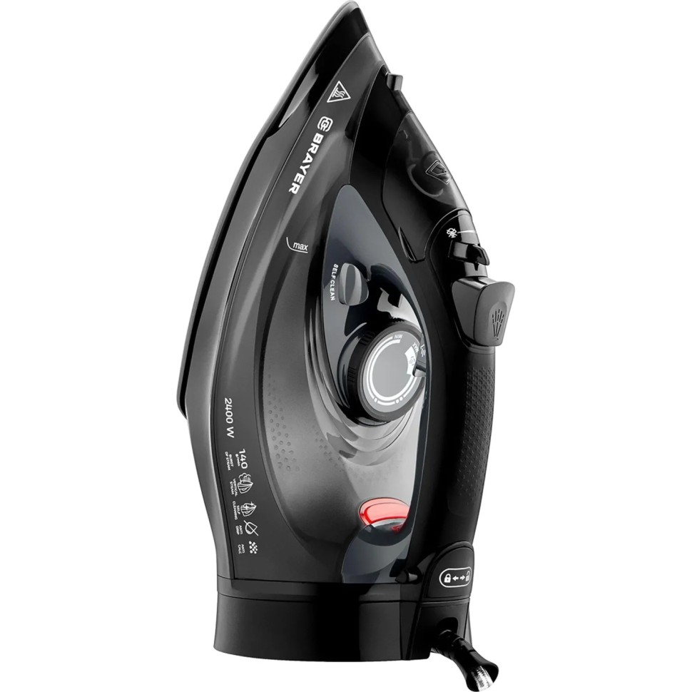 Утюг Brayer 4015BR,2400Вт,керам.140 г/мин,беспровод, 300 мл, черный