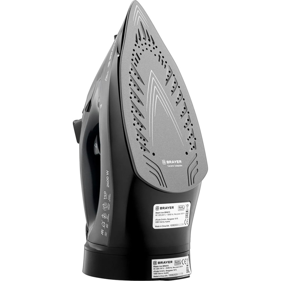 Утюг Brayer 4015BR,2400Вт,керам.140 г/мин,беспровод, 300 мл, черный