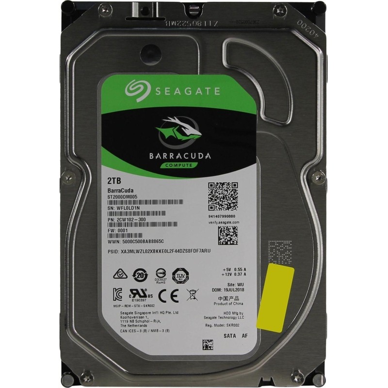 Жесткий диск Seagate BarraCuda 2TB, SATA, 5400rpm, 256MB(ST2000DM005)