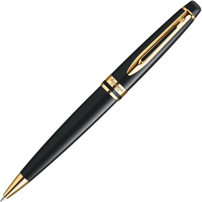 Ручка шариковая   WATERMAN EXPERT  черн.лак с позол., средн, чернила син