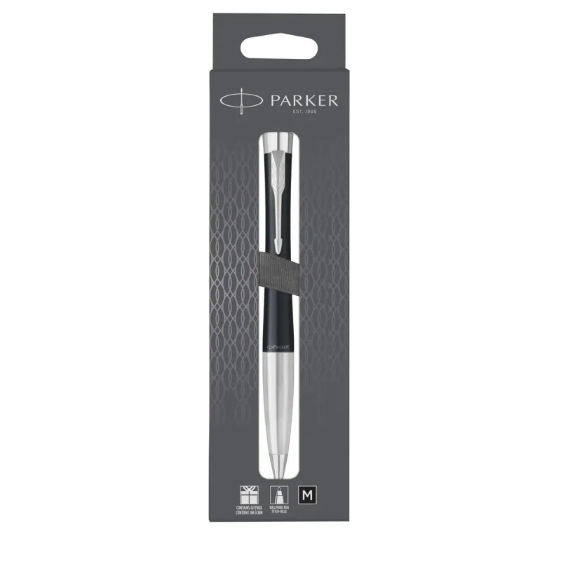 Ручка шариковая Parker Urban Muted Black CT чер,1мм,поворотн,кор  с 2150858