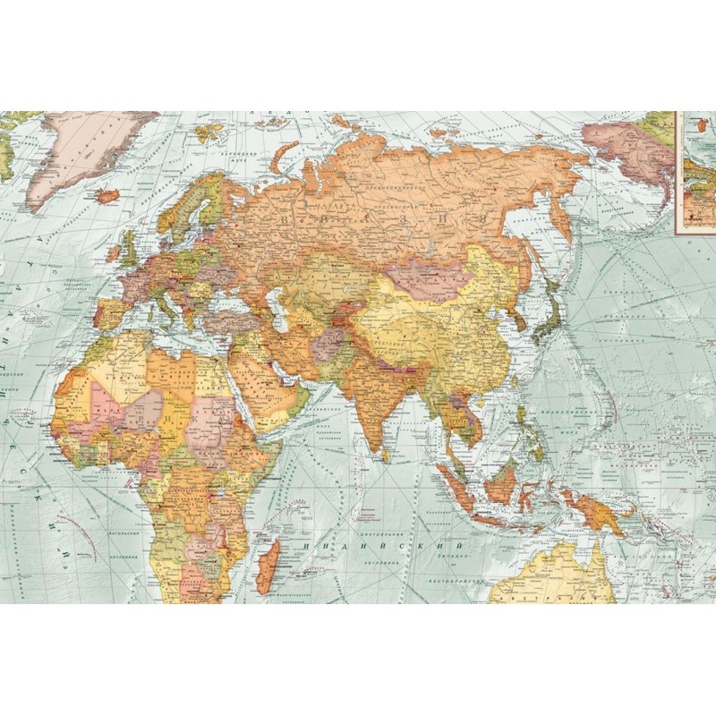 Карта настенная Мир политическая. Мир Экодизайн 2,02х1,43 м,КН95