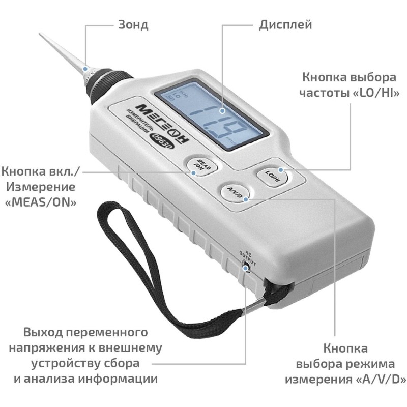 Виброметр измеритель вибрации МЕГЕОН 09630
