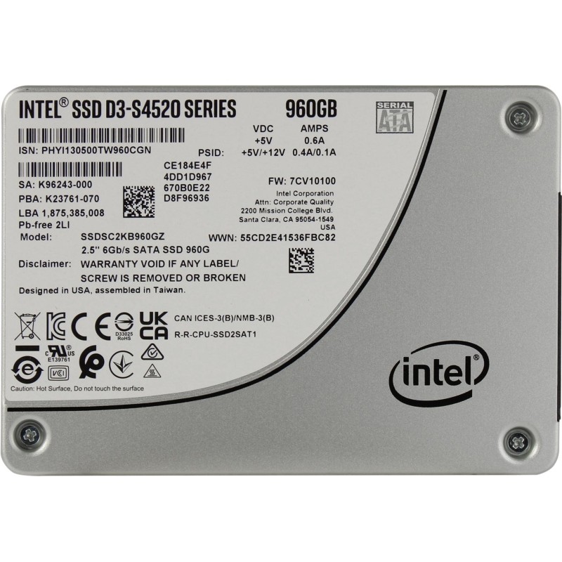 SSD накопитель Intel DC D3-S4520 (SSDSC2KB960GZ01) 960GB/2.5/SATA-3