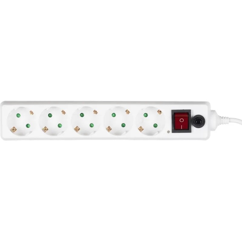 Сетевой фильтр BigTech CD5-3W75 (5р/3м/10А/2500Вт 0,75мм белый)