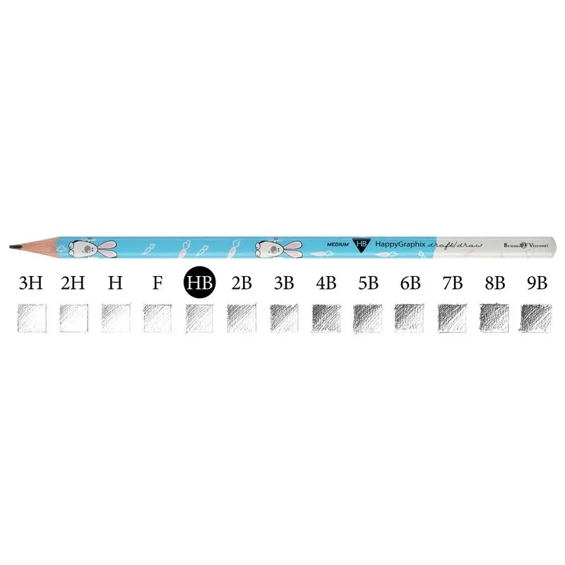 Карандаш чернографитный happy graphix зайки HB, б/ластика, 21-0030/31