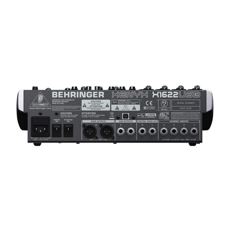 Микшерный пульт Behringer X1622USB, 4 моновхода с компрессорами