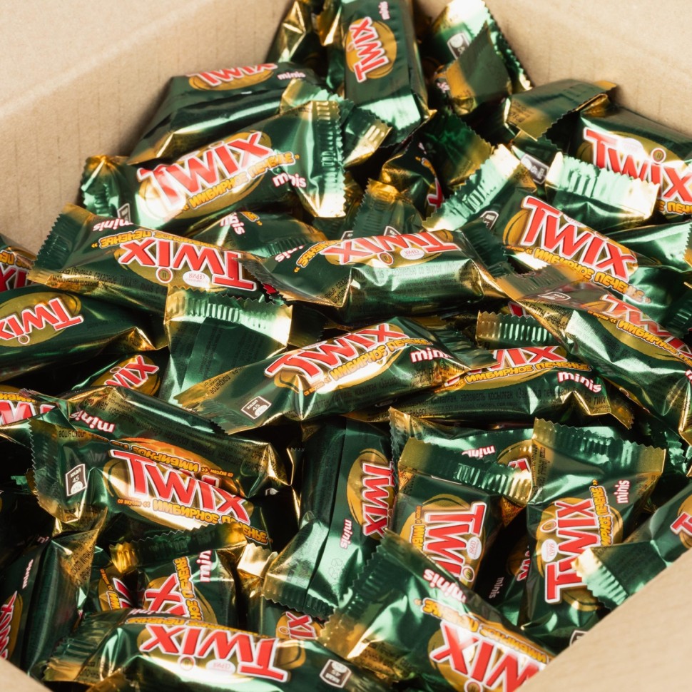 Шоколадный батончик Twix Minis Имбирное печенье 2,7кг/уп