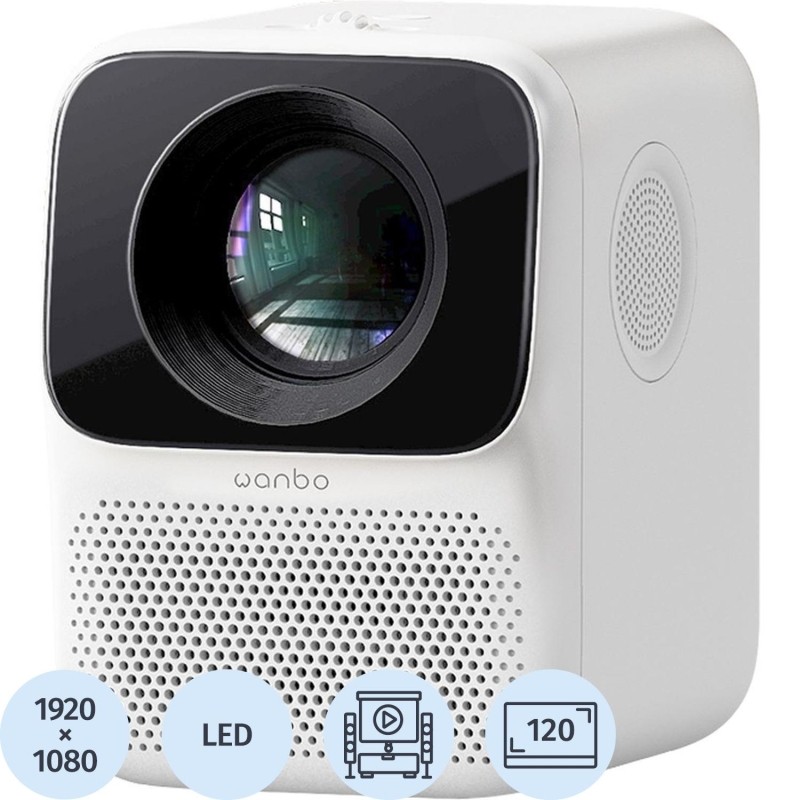 Проектор Wanbo T2 Max 1+16G, FHD, 4К, 450 ANSI, EU, белый