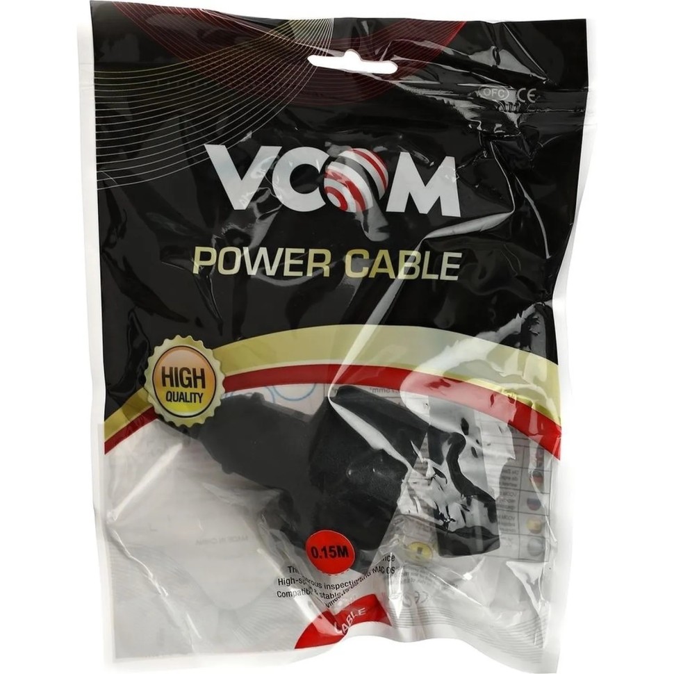 Кабель -переходник UPS -&gt; розетка 3Gx0,75mm2 медь &lt;VDE&gt; VCOM 0.15m &lt;CE002