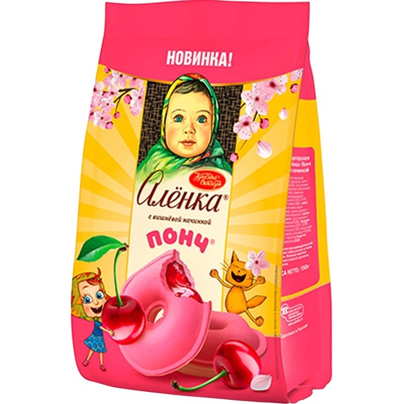 Печенье Понч Аленка с вишневой начинкой 150г
