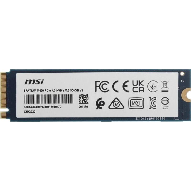 SSD накопитель MSI SPATIUM M450 500GB V1 M.2 PCIE4.0x4(S78-440K380-P83)
