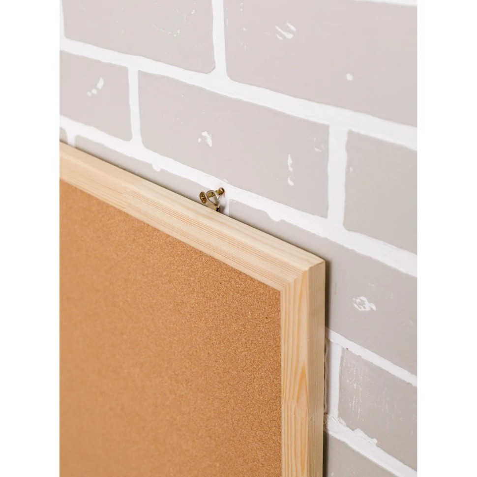 Доска пробковая в деревянном П-образном профиле 45х60см Доска пробковая в деревянном П-образном профиле 45х60см