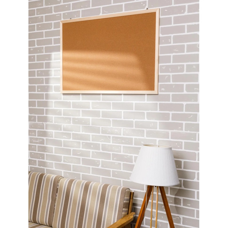 Доска пробковая в деревянном П-образном профиле 45х60см Доска пробковая в деревянном П-образном профиле 45х60см