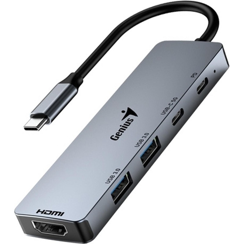 Разветвитель USB Genius UH-500, (USB хаб), серый