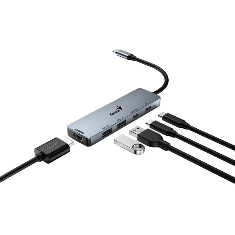 Разветвитель USB Genius UH-500, (USB хаб), серый