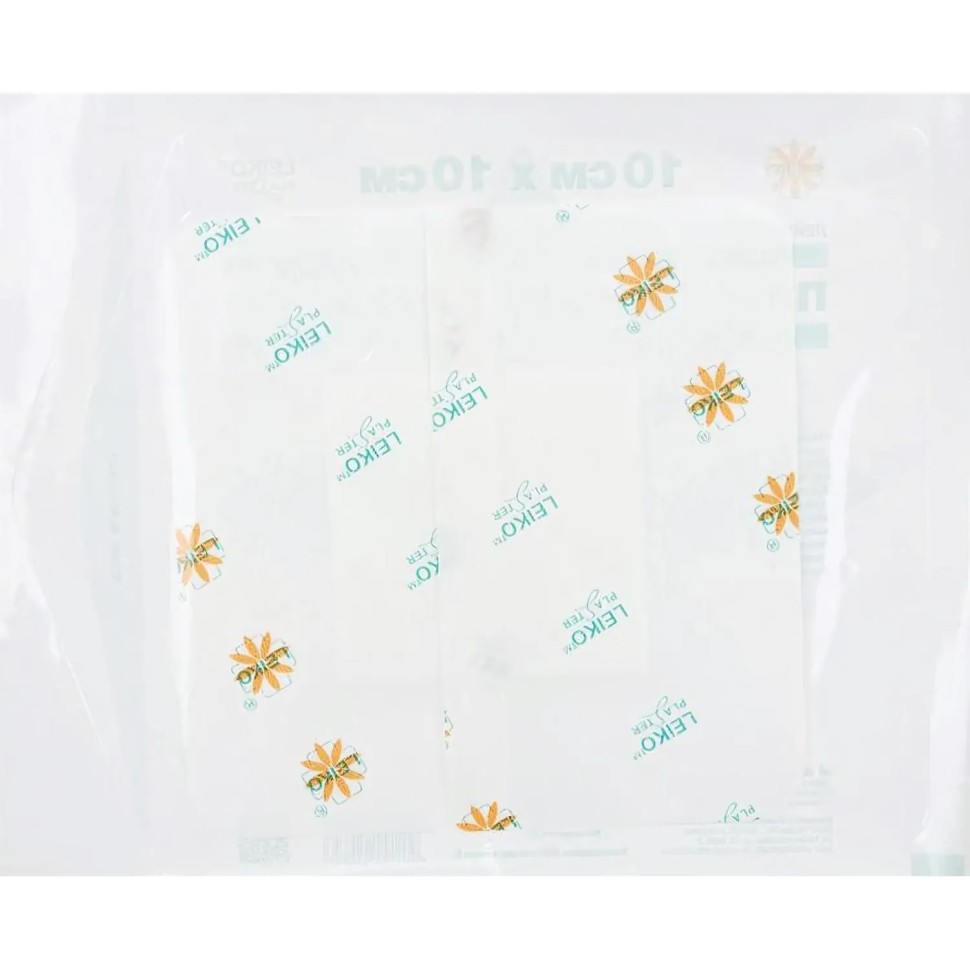 Пластырь-повязка неткан основа впит подушка 10x10см 50шт/уп LEIKO