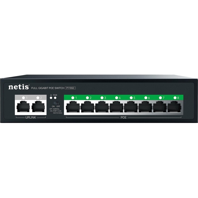 Коммутатор Netis P110GC 10х1000 Мбит/с, 8PoE+ 100W