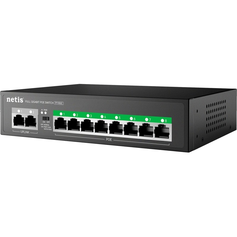 Коммутатор Netis P110GC 10х1000 Мбит/с, 8PoE+ 100W