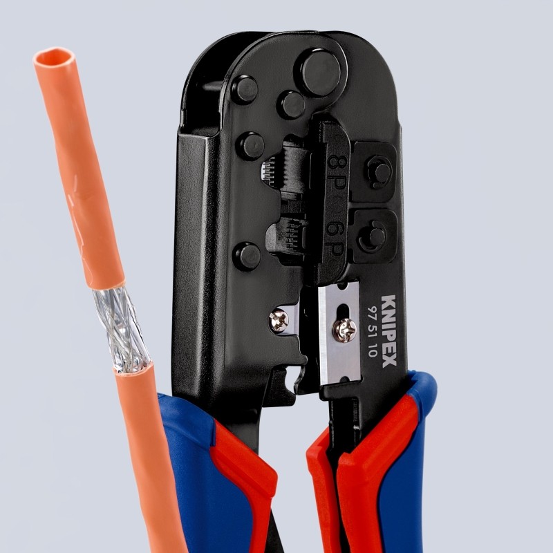 Пресс-клещи для штекеров типа RJ L-190 мм KNIPEX KN-975110