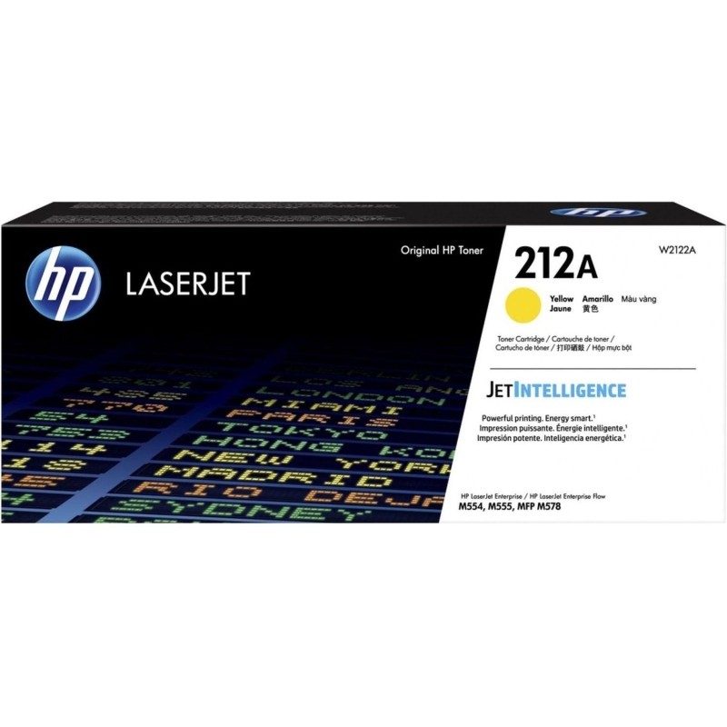 Картридж лазерный HP212AY W2122Aжелтый,дляM554dn/M555dn/M555x/M578dn/M578x