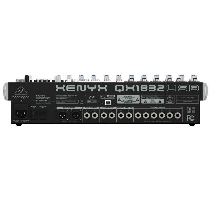 Микшерный пульт Behringer QX1832USB, 6 моновходов с компрессорами