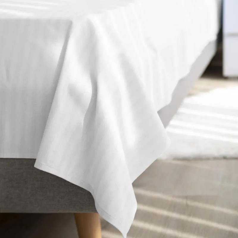 Простыня евро 220х240 см, страйп-дизайн, 105г/м2, Warm white 782091