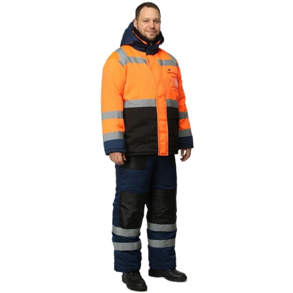 Костюм зимний КПК муж.оранж/син/черн 4клІV 80%ПЭ,20%ХЛ,100%ПЭ 48-50/170-176