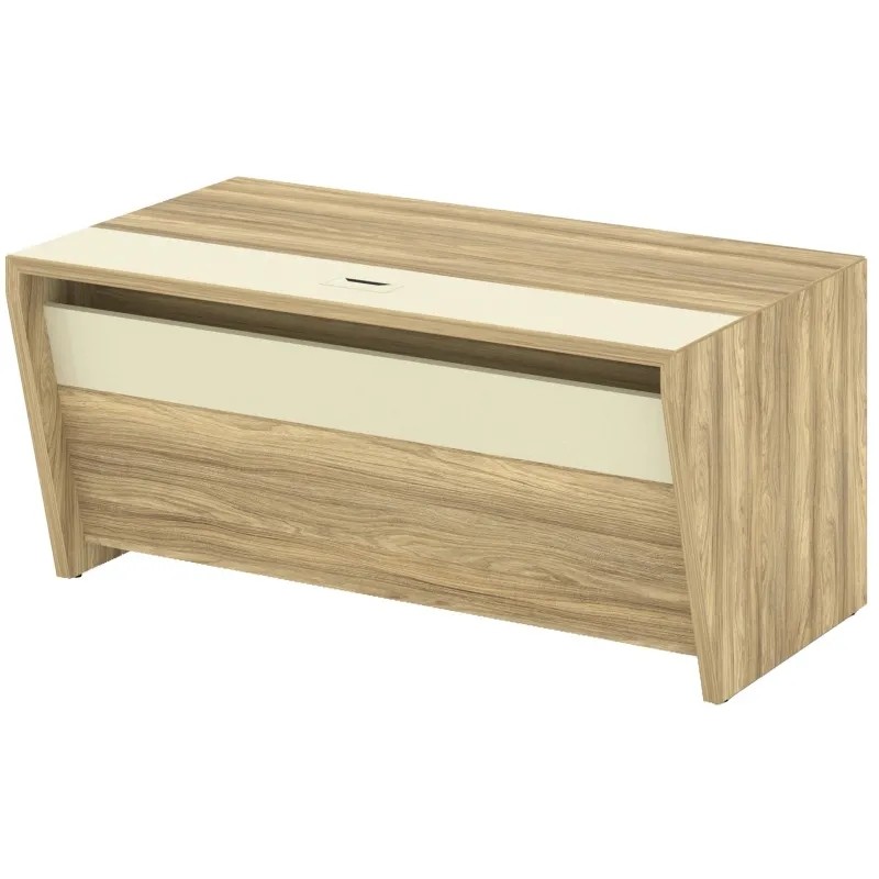 Стол Corner руководит. прямой б/тумбы COR.SR-16 Гикори песочный/Ваниль 1600