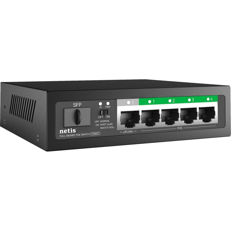 Коммутатор Netis P106GC 5x1000Мбит/с 4PoE+ 60W 1xSFP