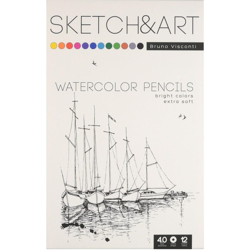 Карандаши акварельные для скетч SKETCH&amp;ART 12 цв в мет короб 30-0044