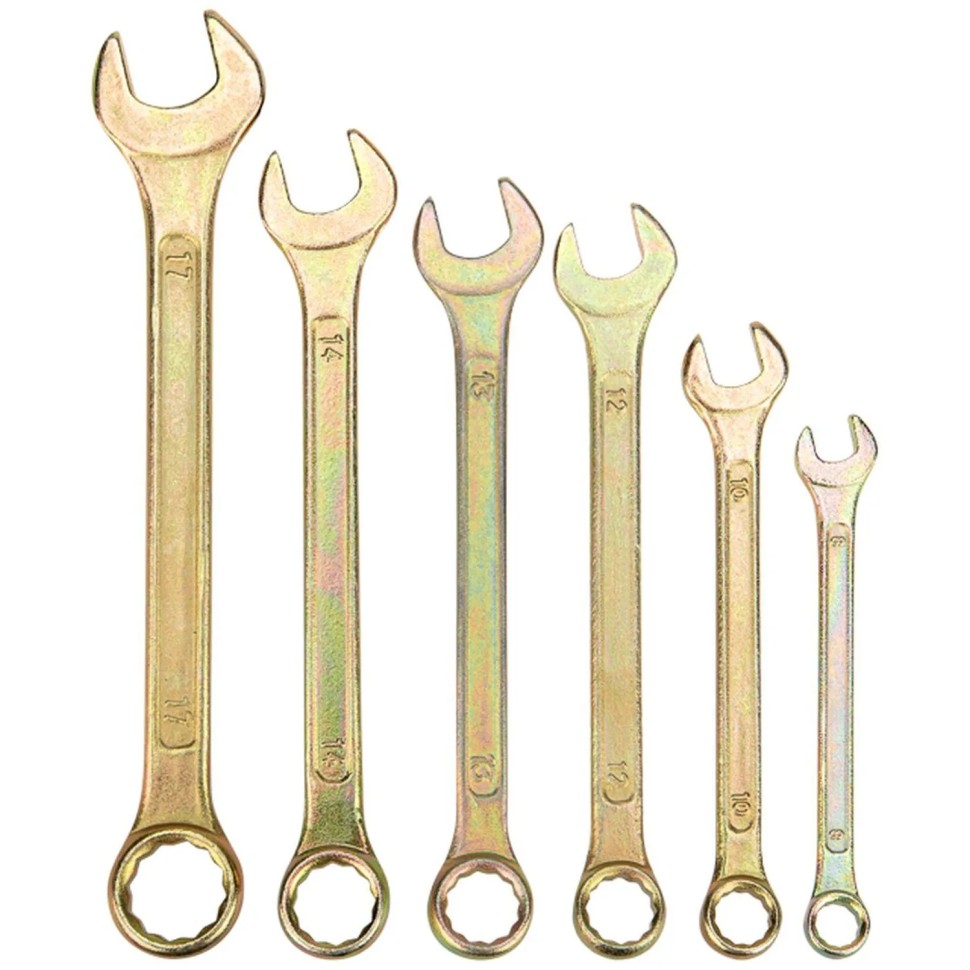 Набор ключей комбинир. 6шт  8-17мм, желт цинк REXANT 12-5841-2