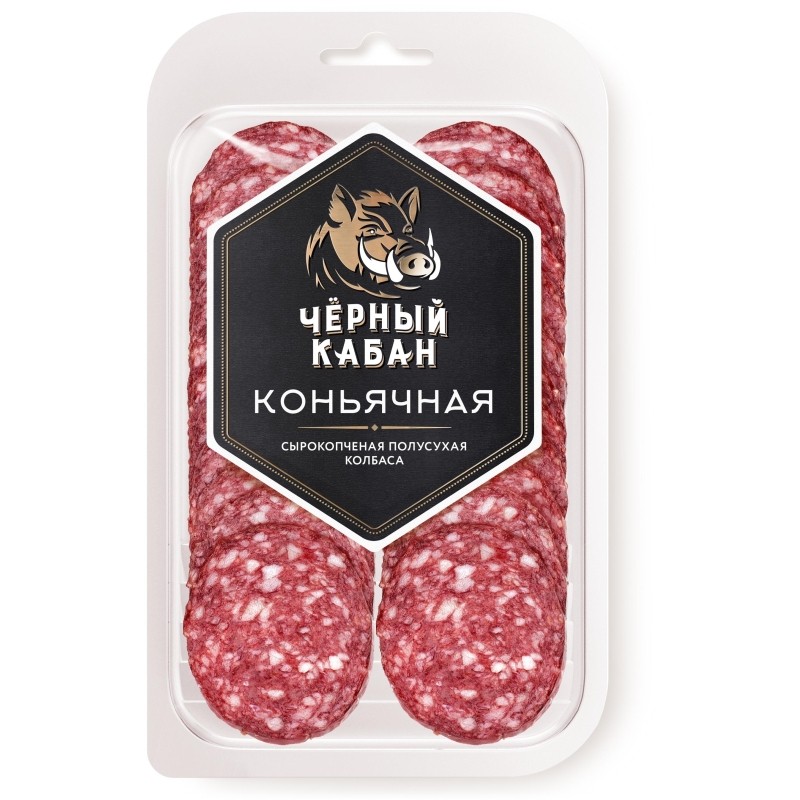 Колбаса Коньячная Клинский Черный Кабан с/к 95г нарезка