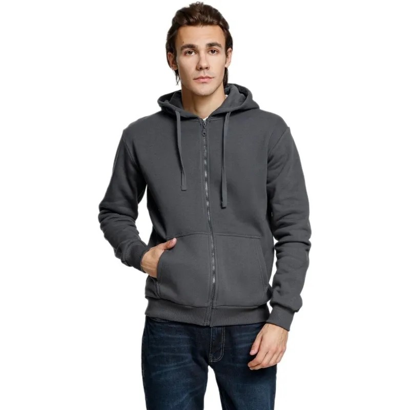 Толстовка на молнии с капюшоном Siverga Heavy 2.0, т-серая (графит),XL