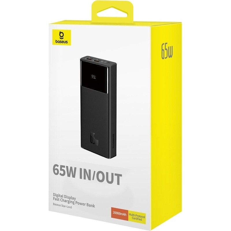 Внешний аккумулятор Baseus Star-Lord DGT 20KmAh65W+кабBK BAS-P1002290611300