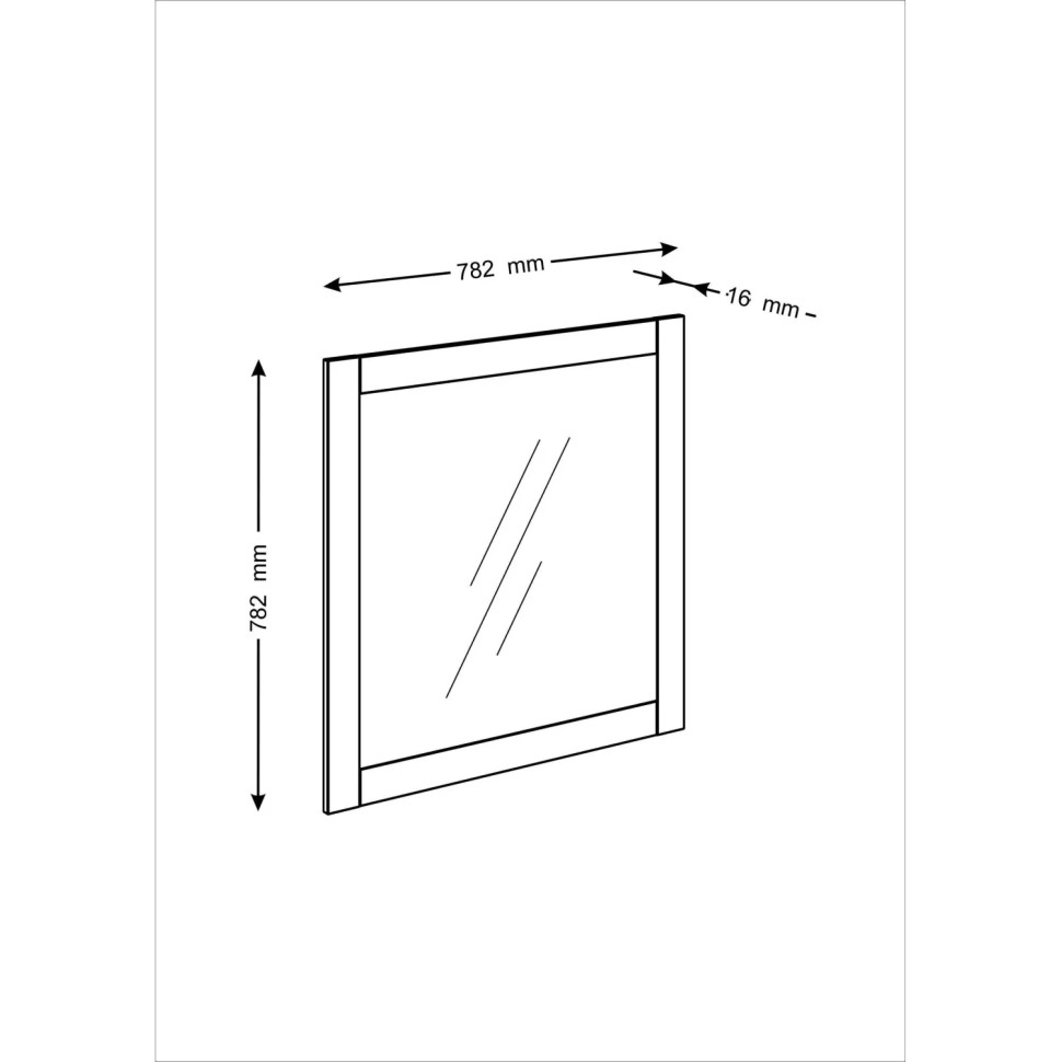 Зеркало навесное ШС_Сириус 78,2х78,2 сонома