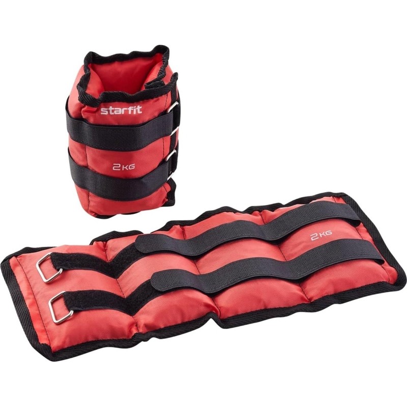 Утяжелитель STARFIT WT-401 2 кг, красный, 2 шт/уп УТ-00019271