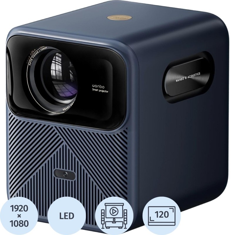 Проектор Wanbo Mozart 1 2+32G, FHD, 900 Ansi, EU, тёмно-синий, WPB81