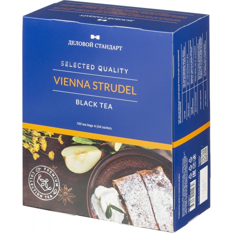 Чай Деловой Стандарт Vienna Strudel черн.с грушей 100 пакx1,8гр/уп