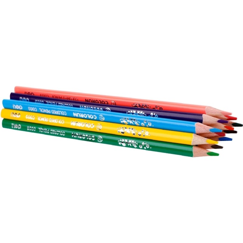 Карандаши цветные Deli EC00307 ColoRun 3-гран. 12цв/наб точилка карт.тубус